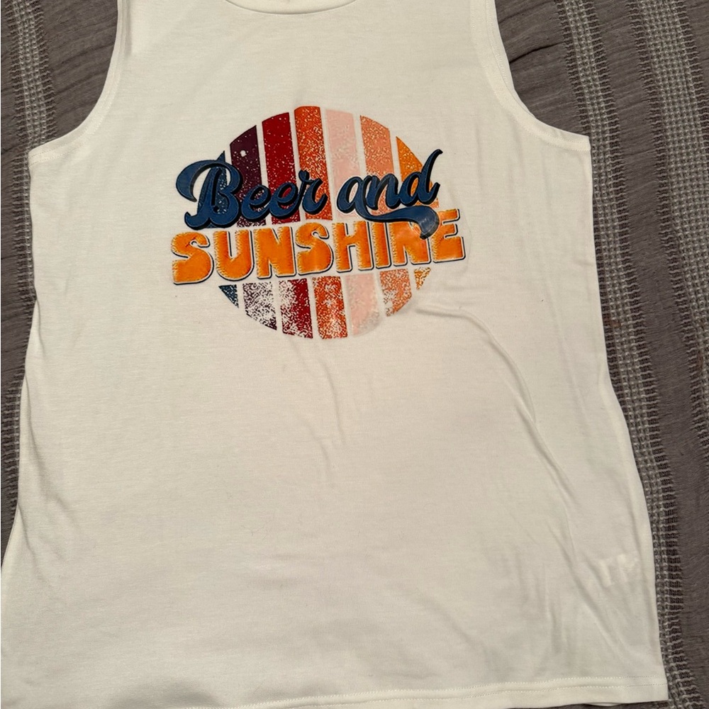 Beer and Sunshine Graphic Tank Top